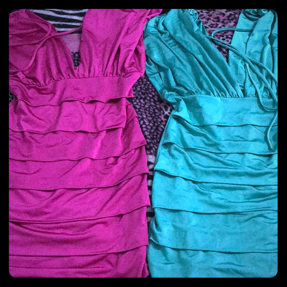 Pink and green bundle dress